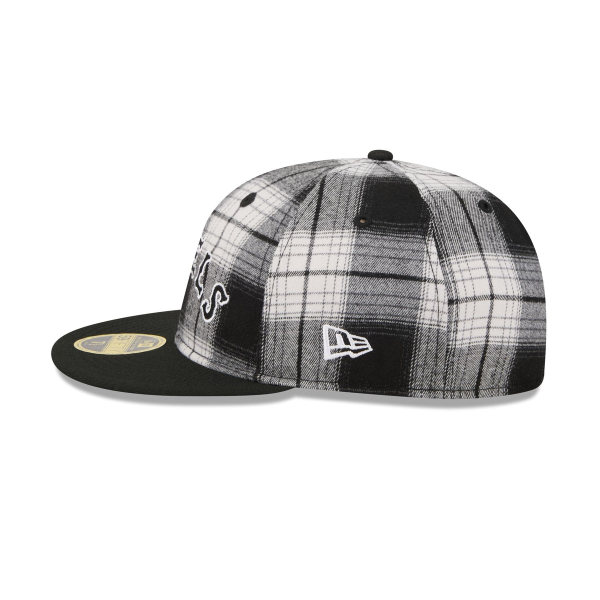 Los Angeles Angels Grunge Plaid Retro Crown 59FIFTY Fitted Hat